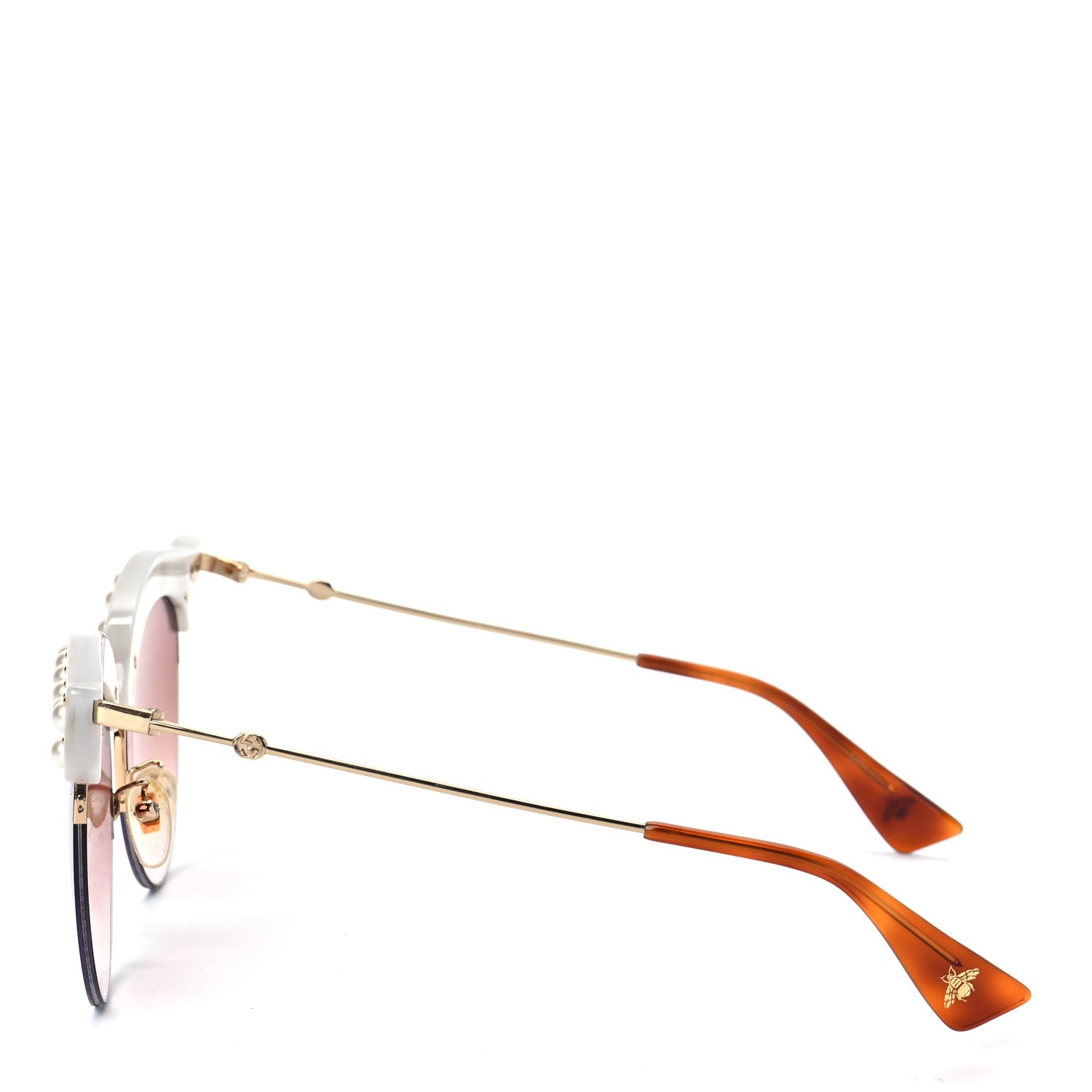 Gucci Pearl Cat Eye Sunglasses GG0212S White 3 of 7
