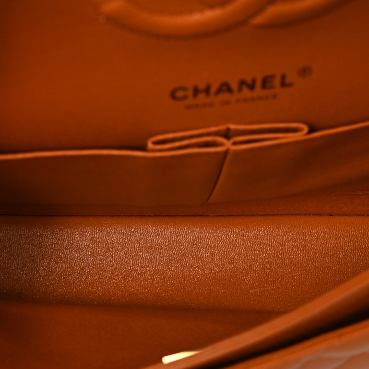 Caviar Quilted Medium Double Flap Light Brown