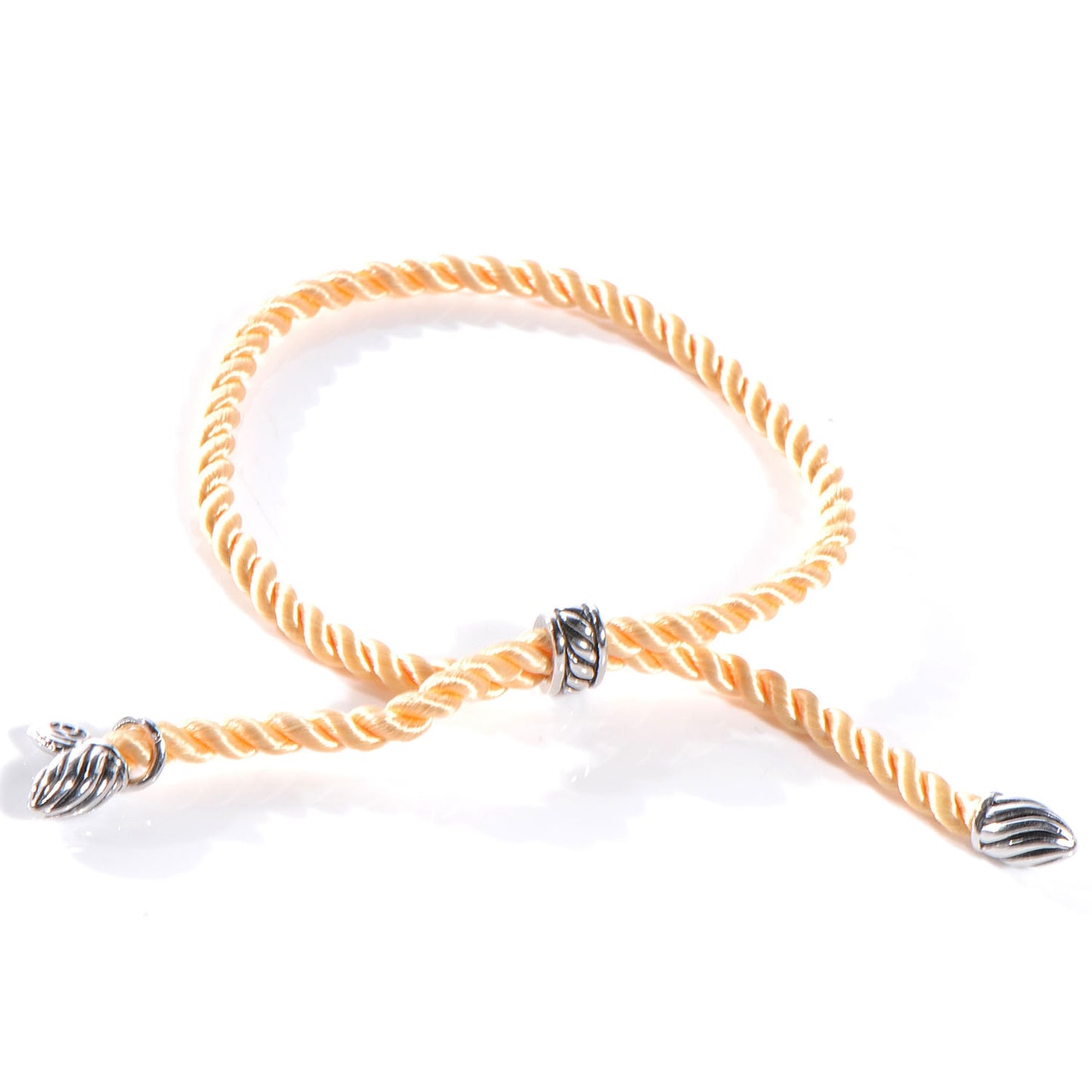 Sterling Silver and Silk Cord Bracelet Yellow