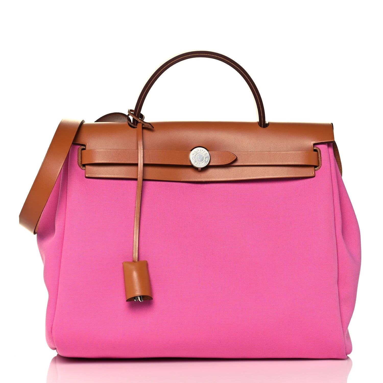 Hermes Toile Officier Vache Hunter Verso Herbag Zip PM 31 Bubblegum Rubis Naturel 2 of 12