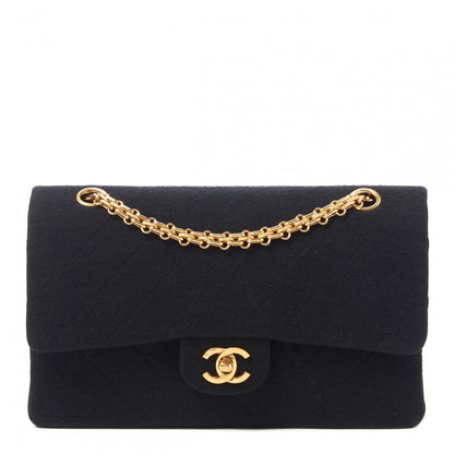 Chanel Jersey Quilted Medium Double Flap Black 1 of 9