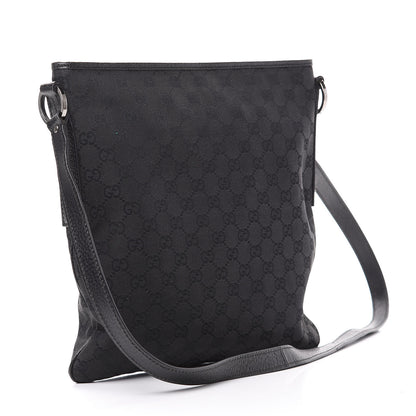 Gucci GG Supreme Monogram Medium Flat Messenger Bag Black Grey 2 of 11