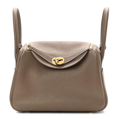 Hermes Taurillon Clemence Lindy 26 Etoupe 1 of 11