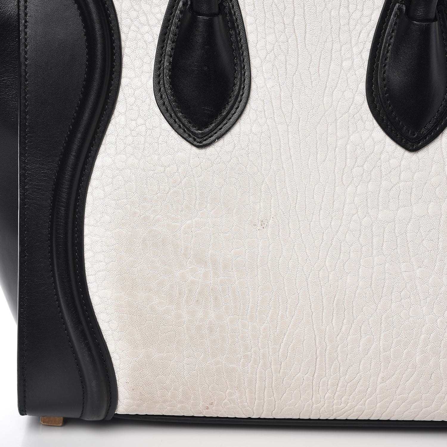 Celine Shrunken Lambskin Micro Bi-Color Luggage Black White 8 of 8