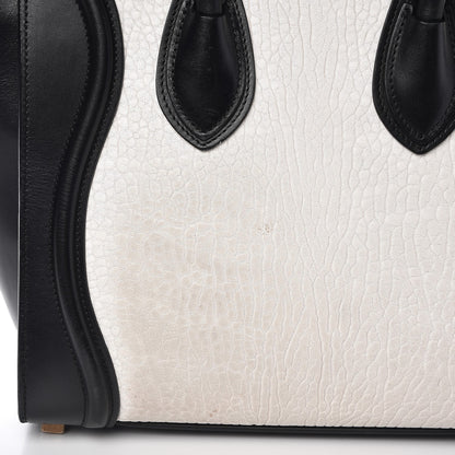 Celine Shrunken Lambskin Micro Bi-Color Luggage Black White 8 of 8