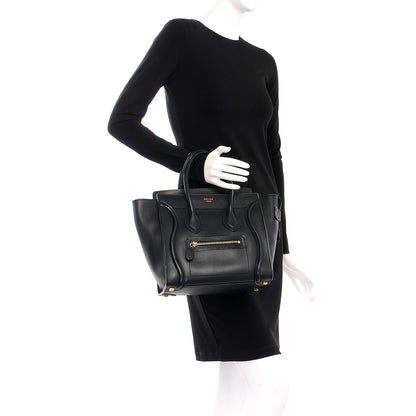 Celine Smooth Calfskin Micro Luggage Black 2 of 9