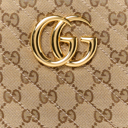 Gucci Monogram Matelasse Diagonal Small GG Marmont Chain Shoulder Bag Beige Black 9 of 13