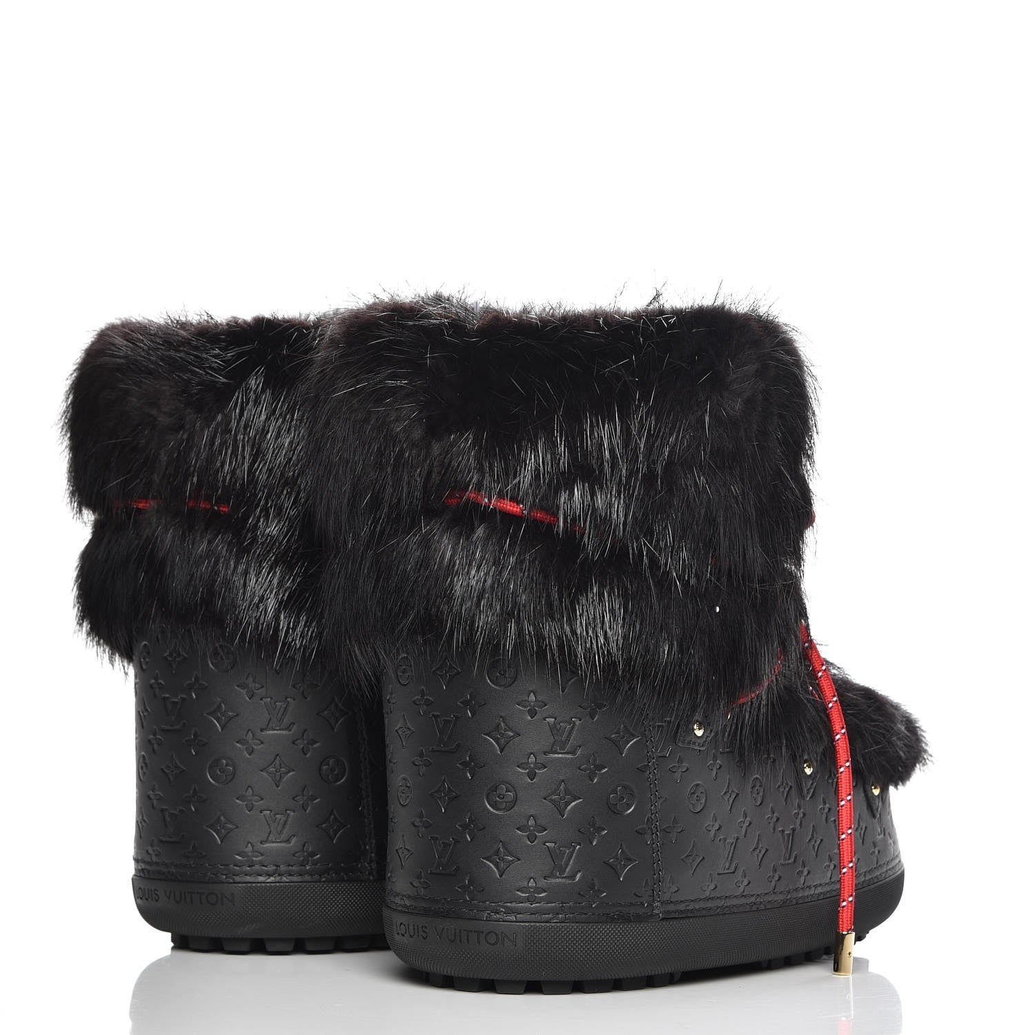 Louis Vuitton Beaver Calfskin Monogram Off Piste Flat Half Boots 38 Black 4 of 8