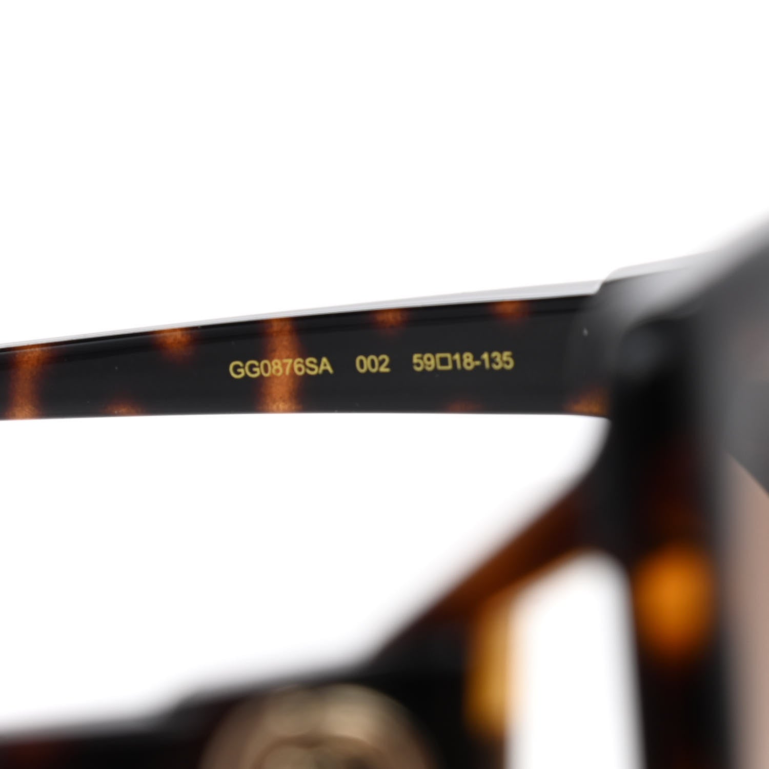 Gucci Acetate Square Frame Sunglasses GG0876SA Tortoise 7 of 8