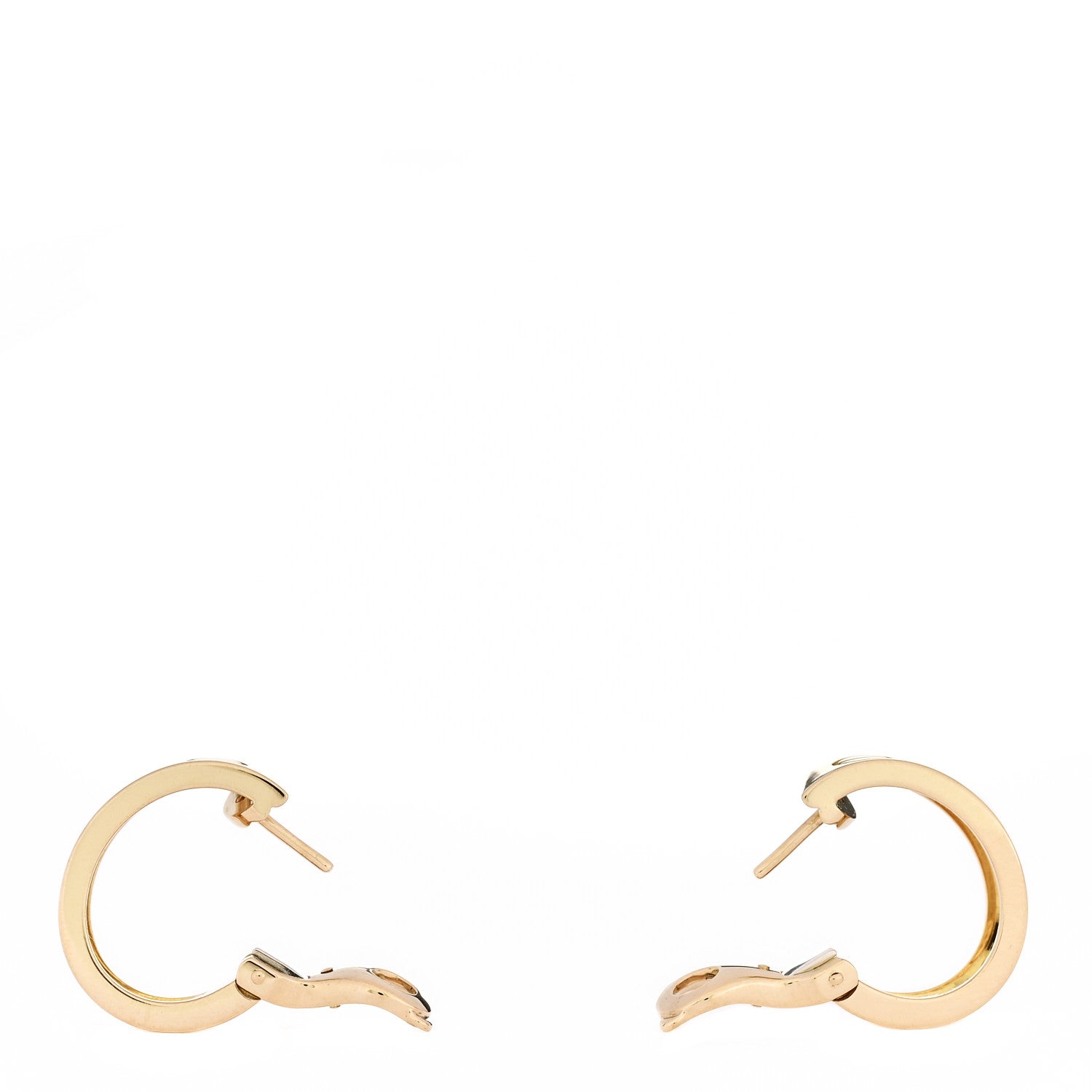 Cartier 18K Yellow Gold 5.5mm LOVE French Clip Hoop Earrings 3 of 4
