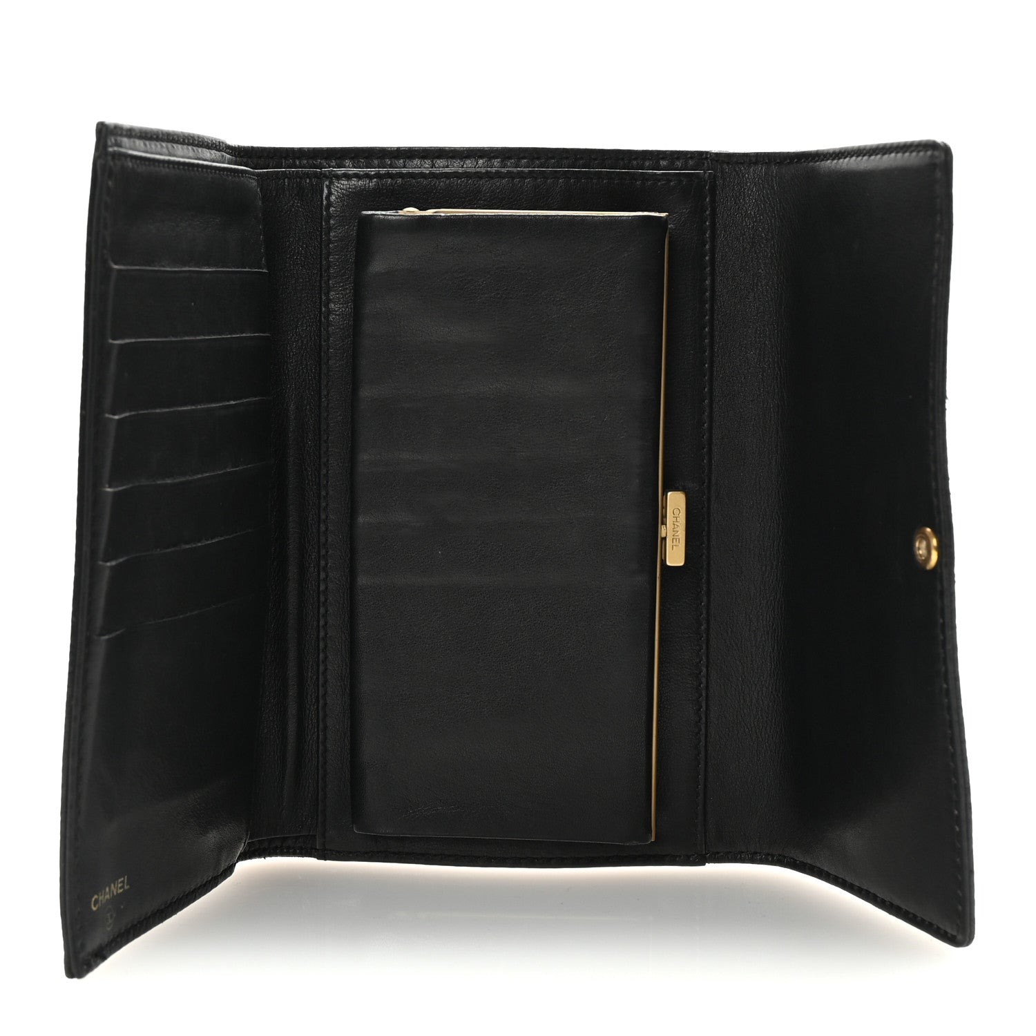 Chanel Grained Calfskin CC Flap Wallet Black 5 of 8