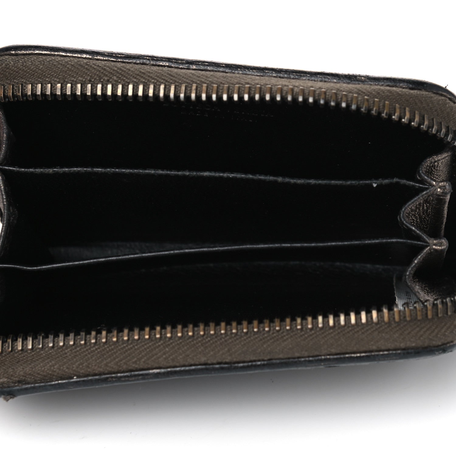 Bottega Veneta Metallic Grosgrain Intrecciato Zip Around Wallet Dark Silver 4 of 8