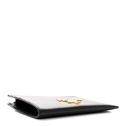 Prada Vitello Move Zip Top Card Holder Black Lacca 4 of 6