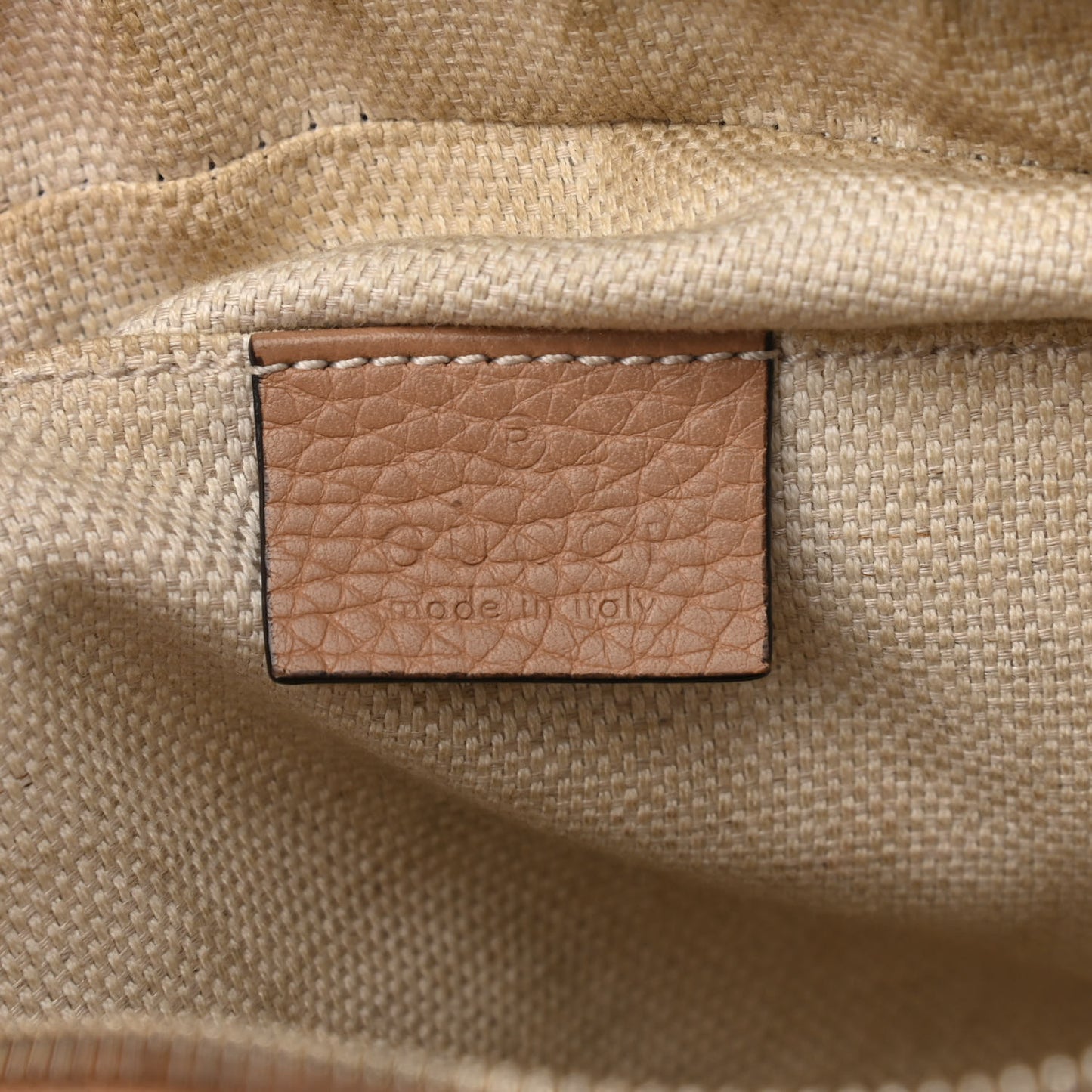 Pebbled Calfskin Small Soho Disco Bag Camelia
