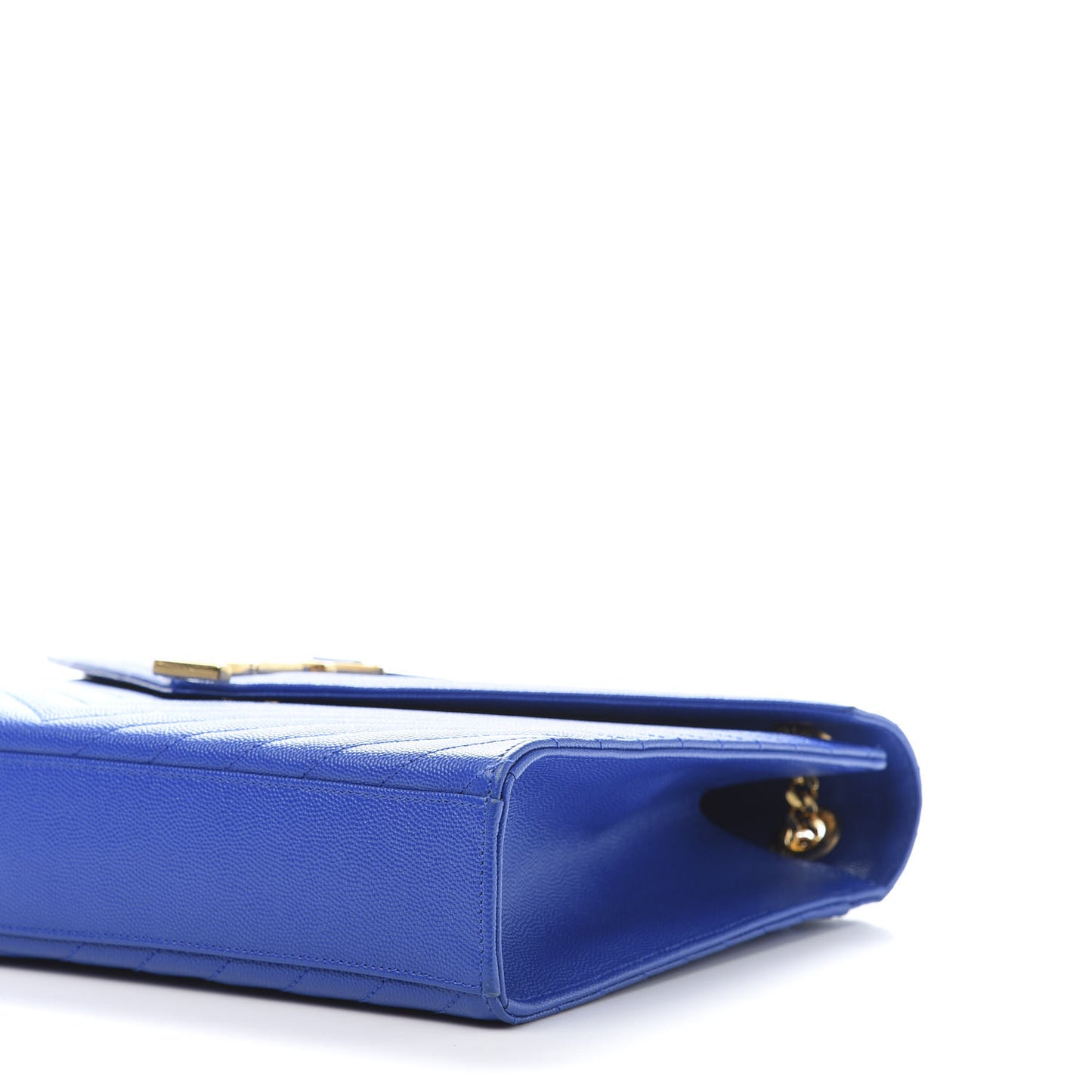 Grain De Poudre Matelasse Chevron Large Monogram Satchel Blue Majorelle