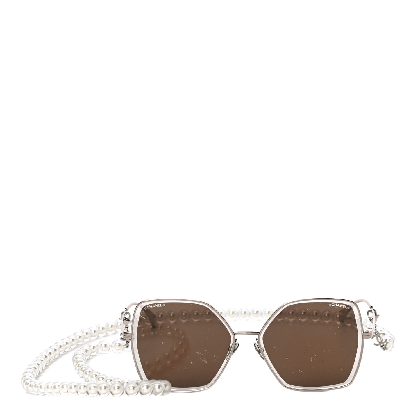 Butterfly Removable Pearl Chain Sunglasses 4262 Brown