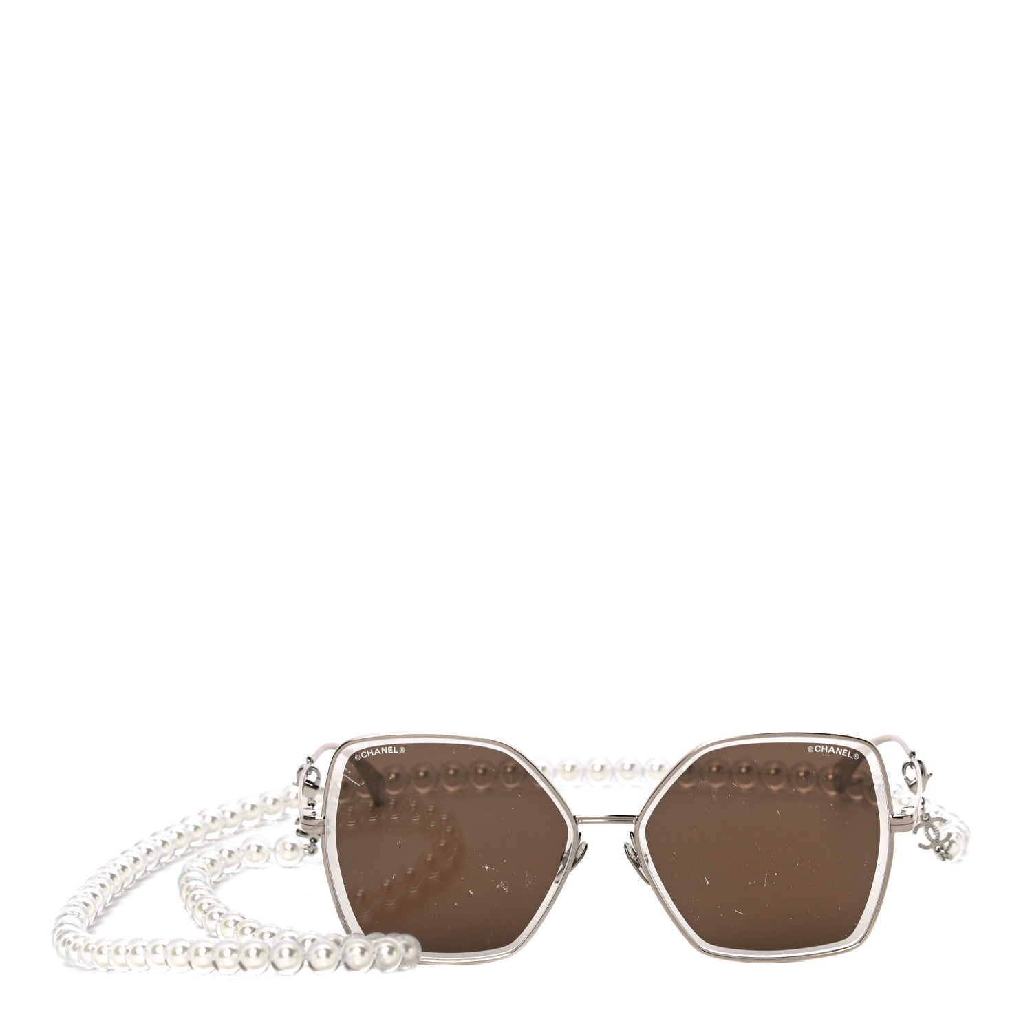 Chanel Butterfly Removable Pearl Chain Sunglasses 4262 Brown 6 of 10