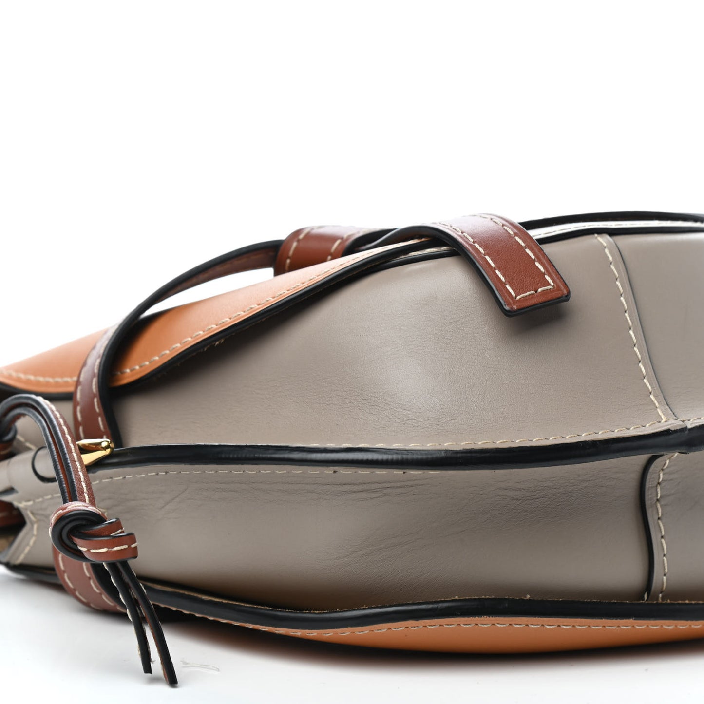 Calfskin Small Gate Crossbody Bag Amber Light Grey Rust