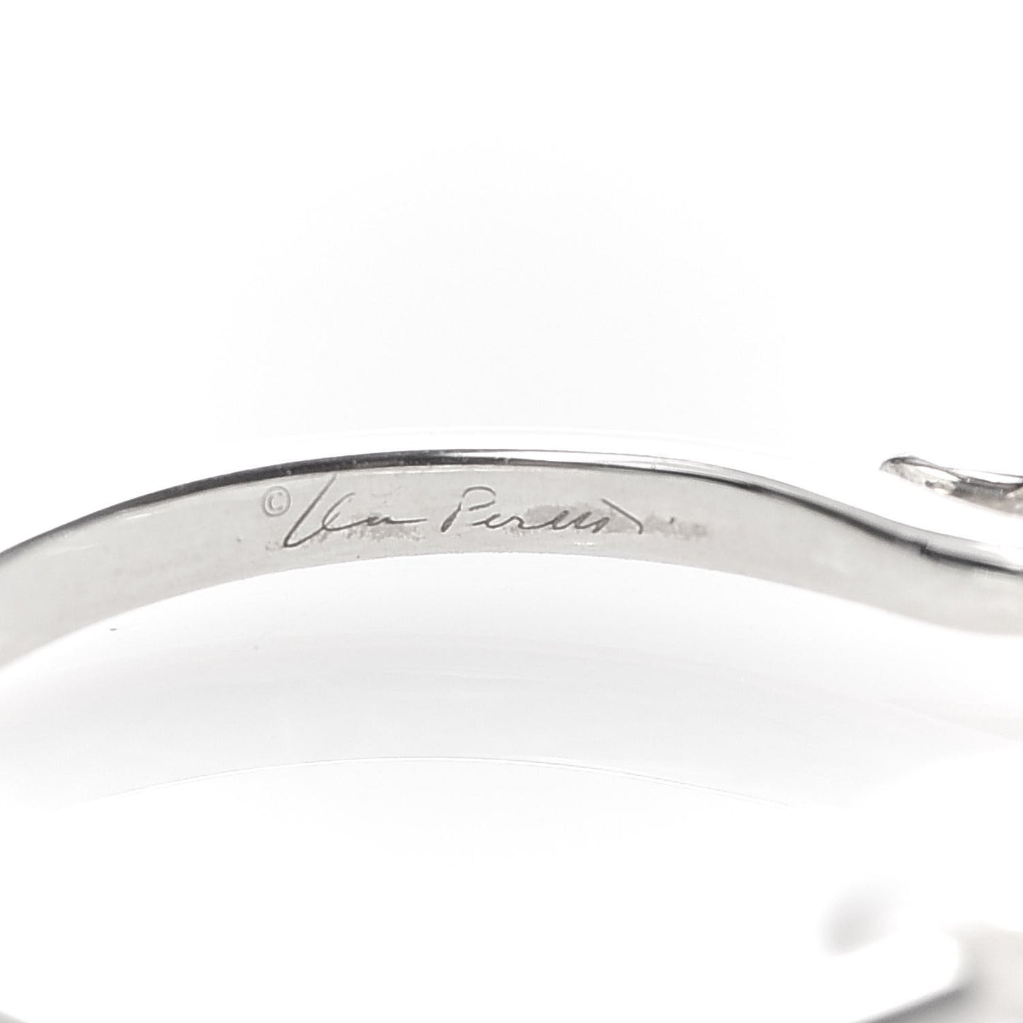 Sterling Silver Diamond Elsa Peretti Swan Ring 49 5