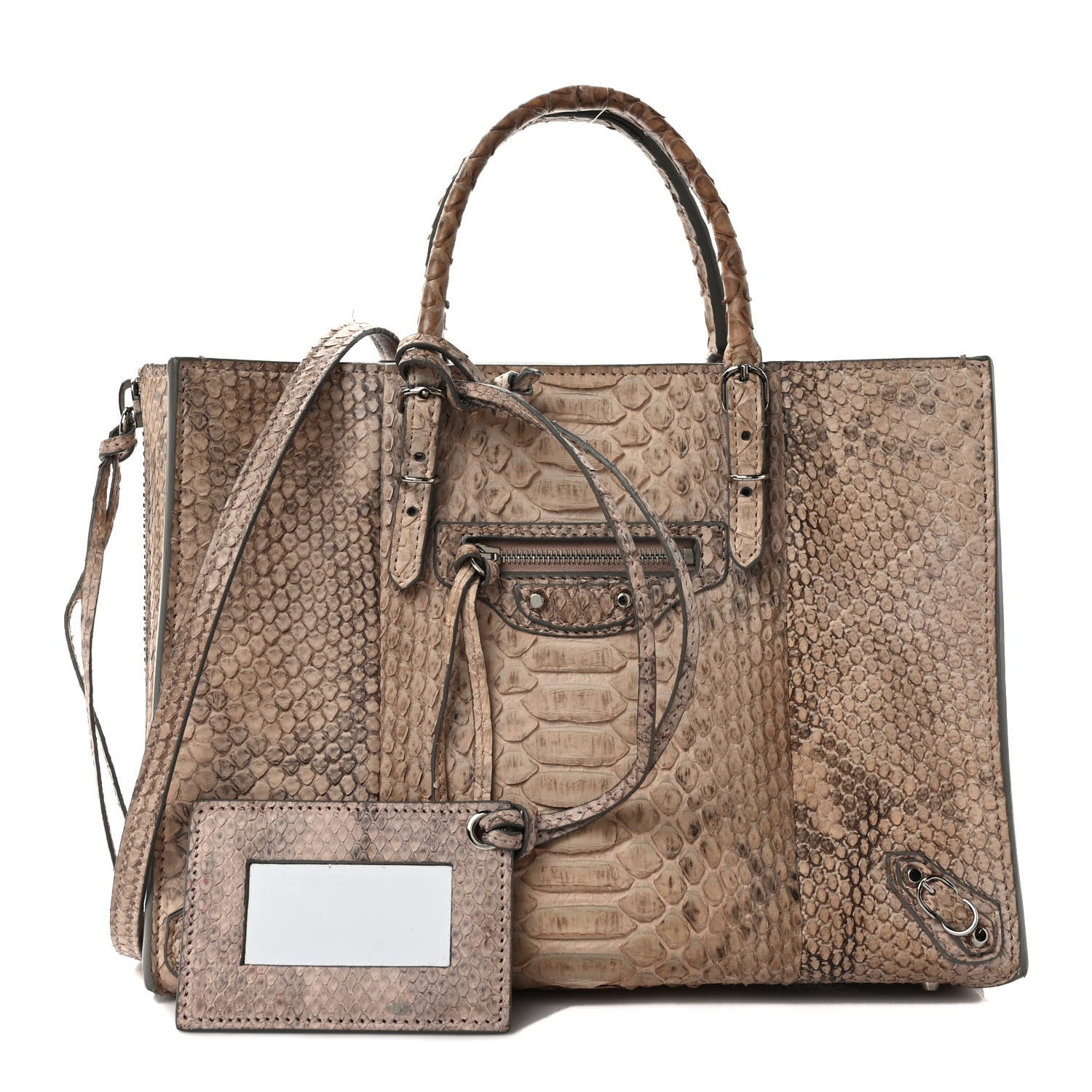 Balenciaga Snakeskin A6 Zip Around Tote Cream 1 of 9