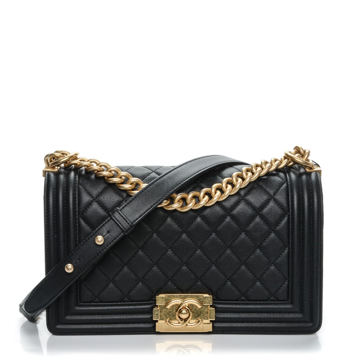 Caviar Quilted Medium Boy Flap Black