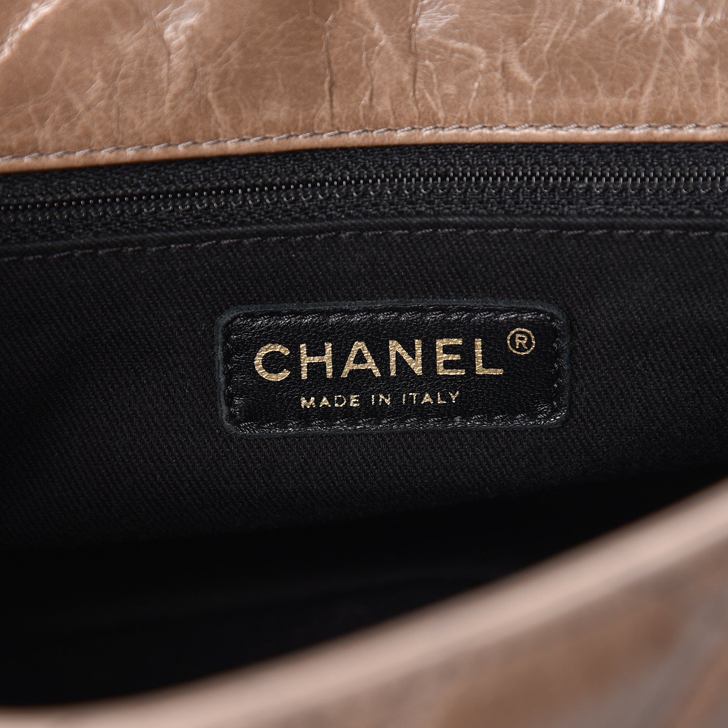 Chanel Glazed Calfskin Castle Rock Medium Flap Dark Beige 6 of 11