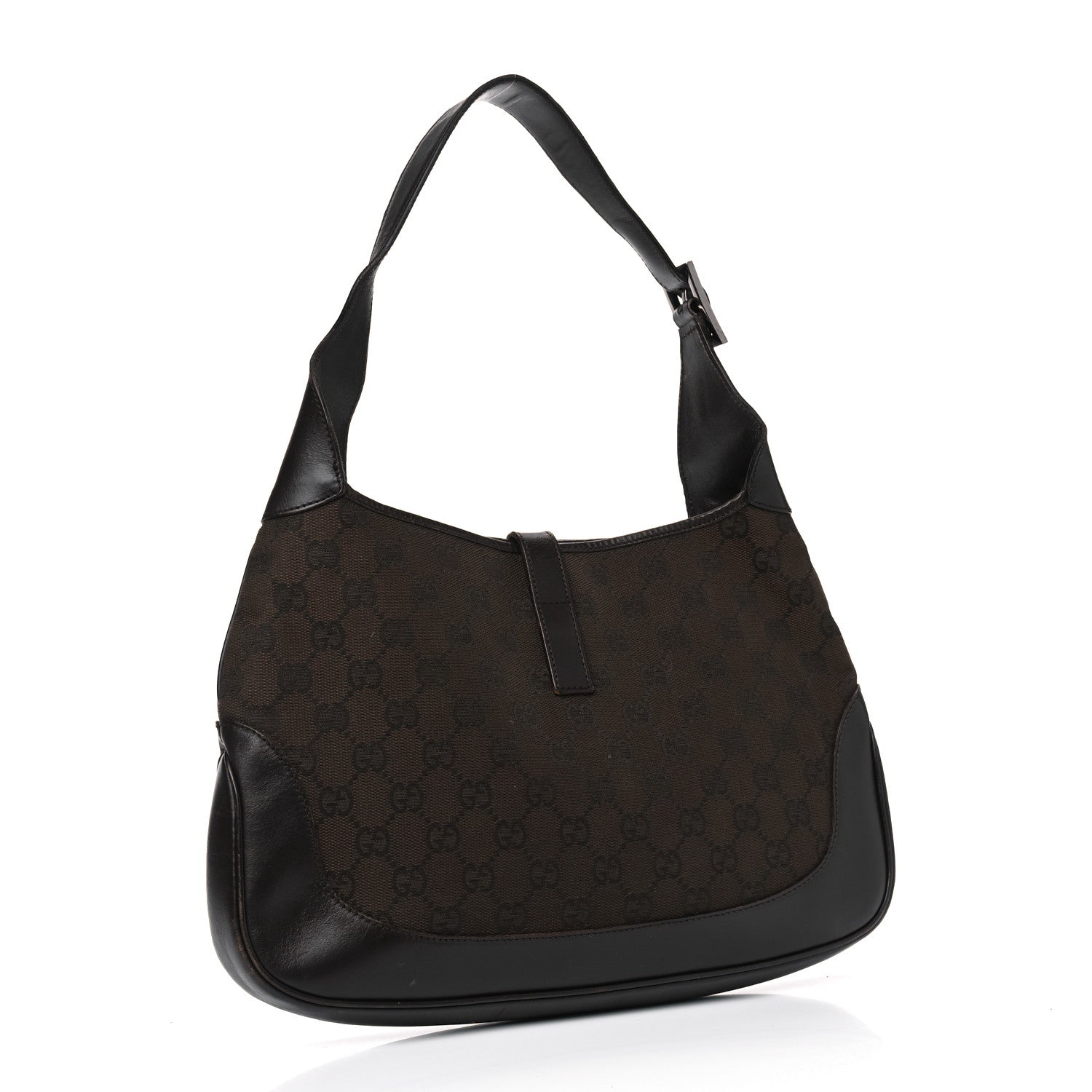 Gucci Monogram Web Small Jackie O Hobo Dark Brown 2 of 18