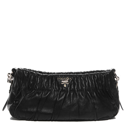 Prada Nappa Drapes Shoulder Bag Nero Black 1 of 28