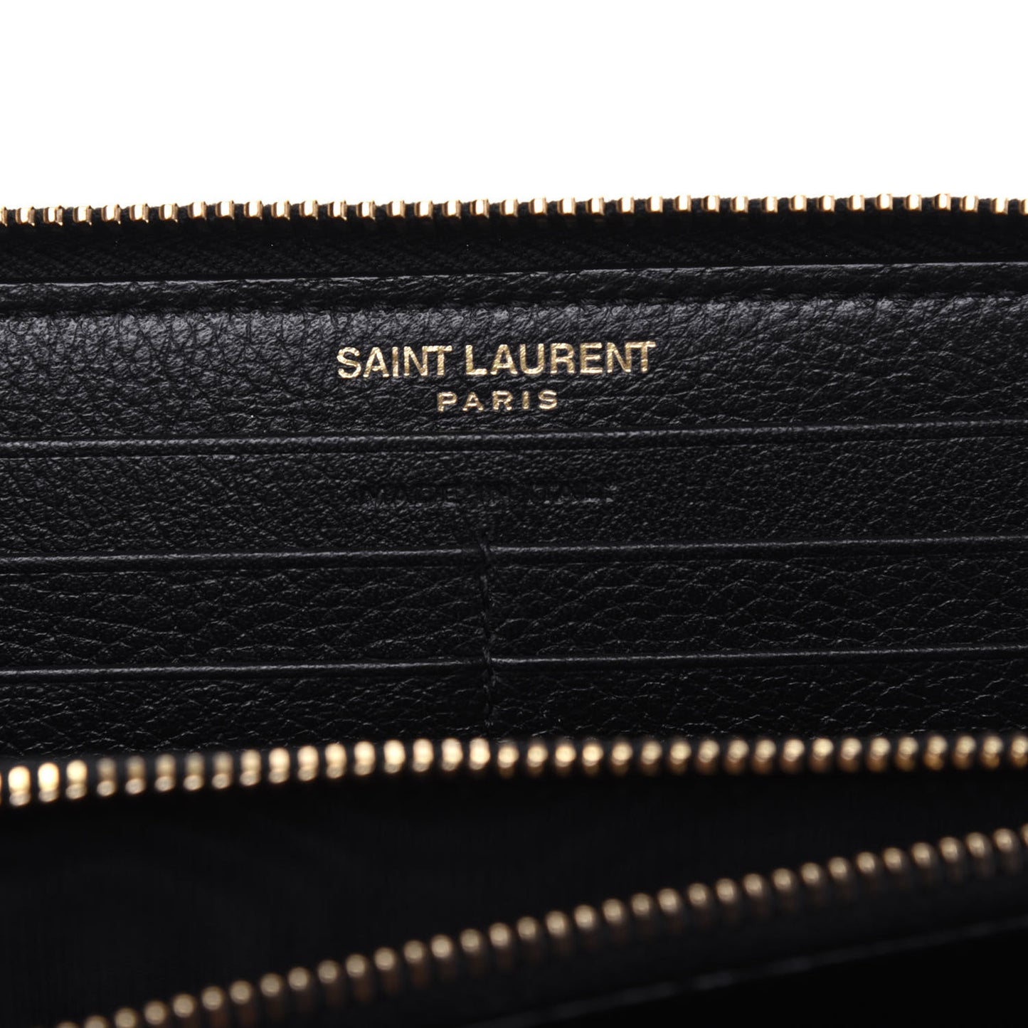 Grained Calfskin Zip Around Wallet Black