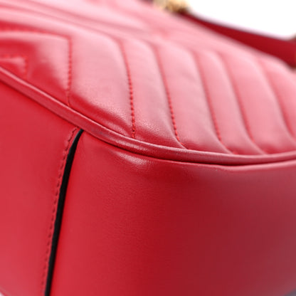 Gucci Calfskin Matelasse Small GG Marmont Shoulder Bag Hibiscus Red 12 of 17