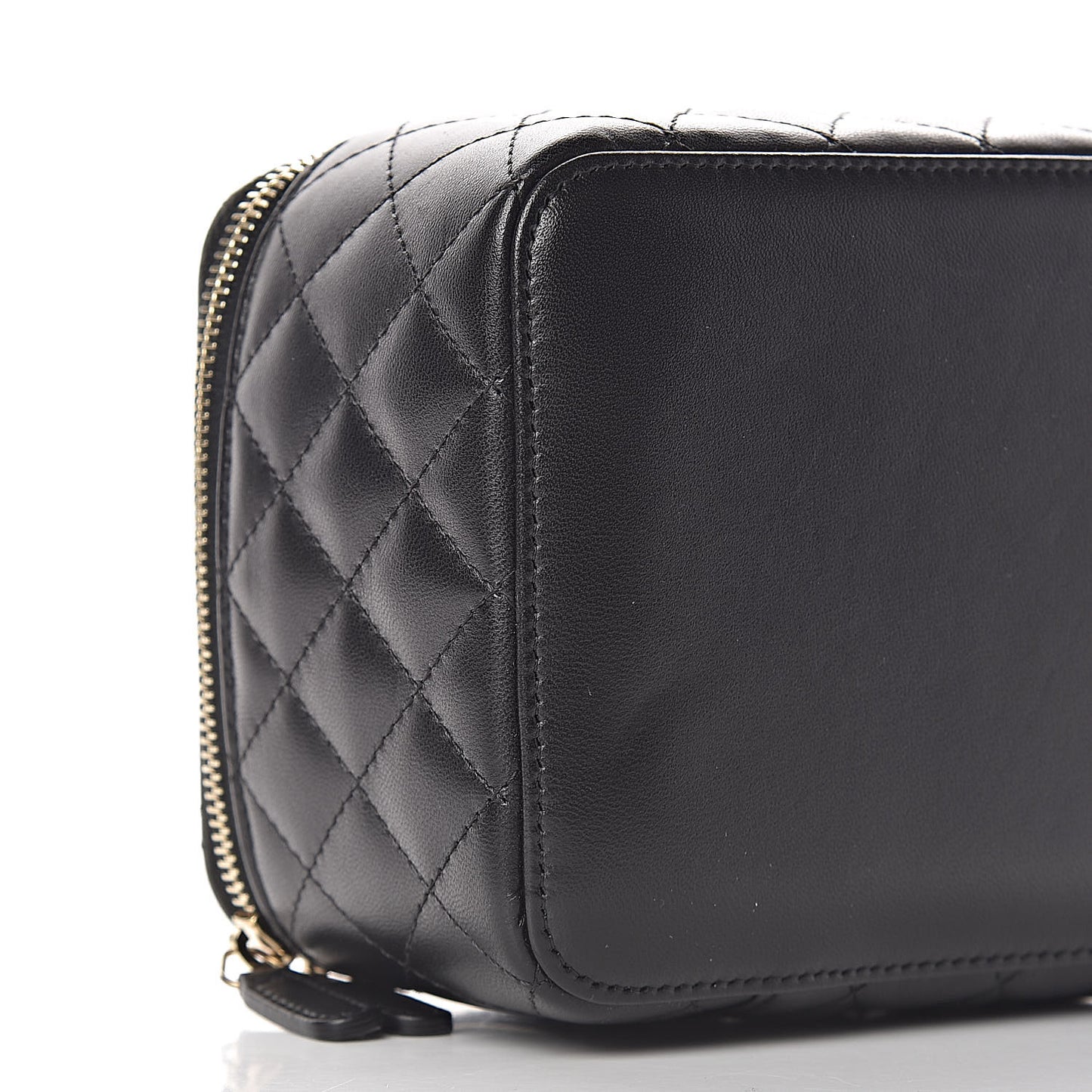 Lambskin Quilted Jewelry Case Black
