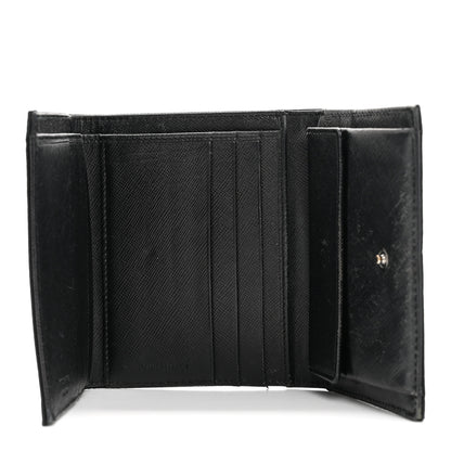 Prada Tessuto Nylon Tri-Fold Compact Wallet  Black 9 of 24
