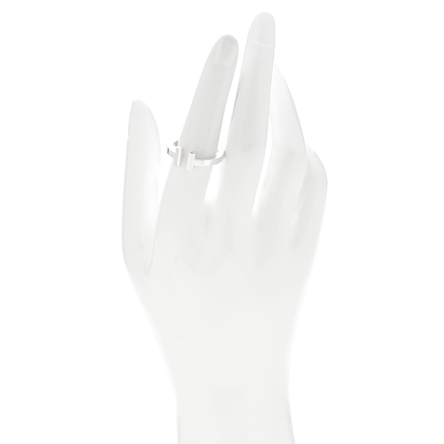 Tiffany Sterling Silver T Square Ring 54 7 2 of 4