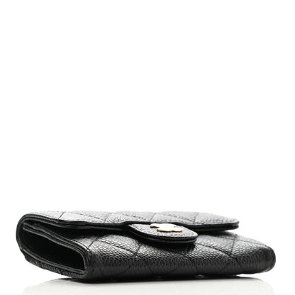 Chanel Caviar Quilted Flap Card Holder Wallet Black 4 of 8