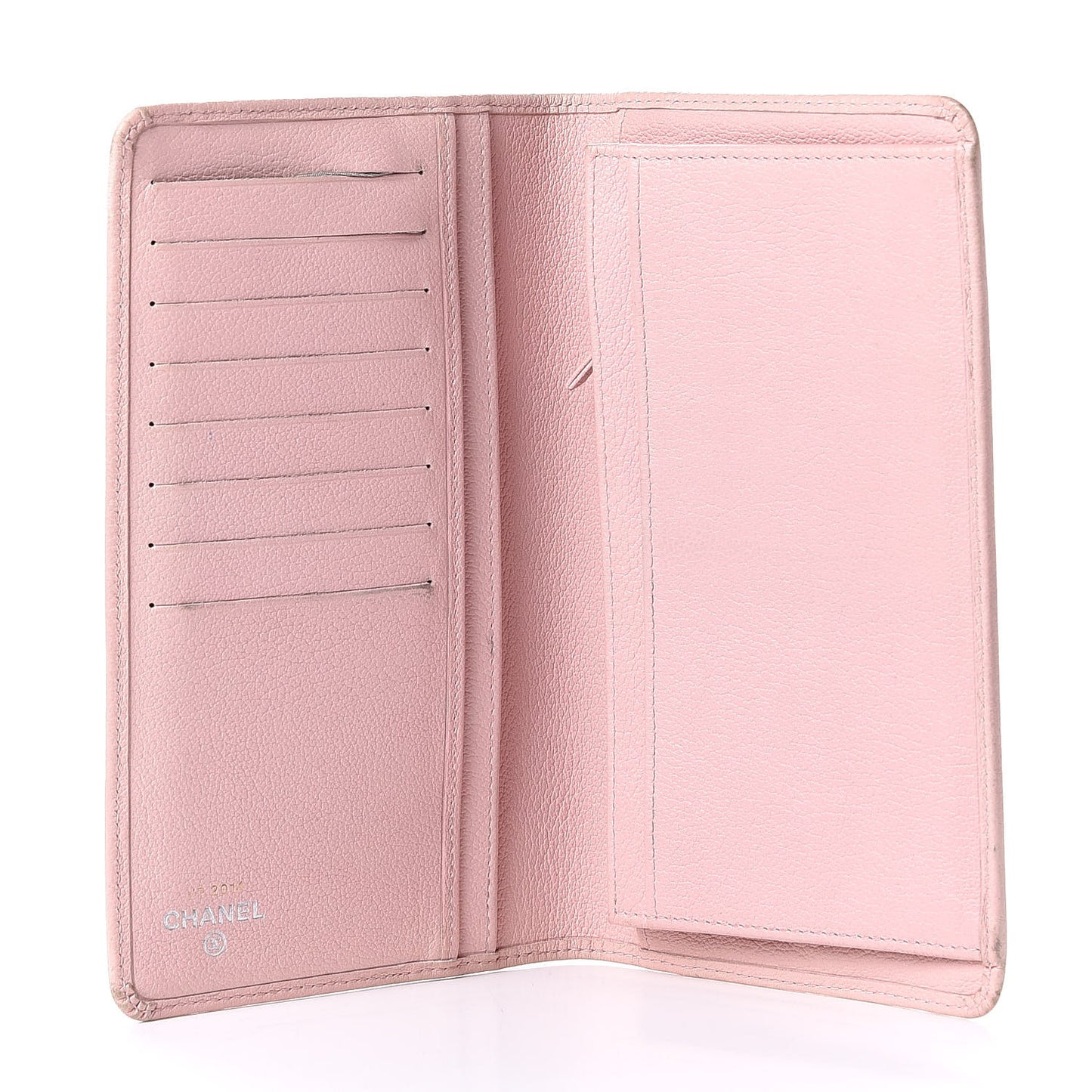Goatskin Camellia Yen Wallet Pink