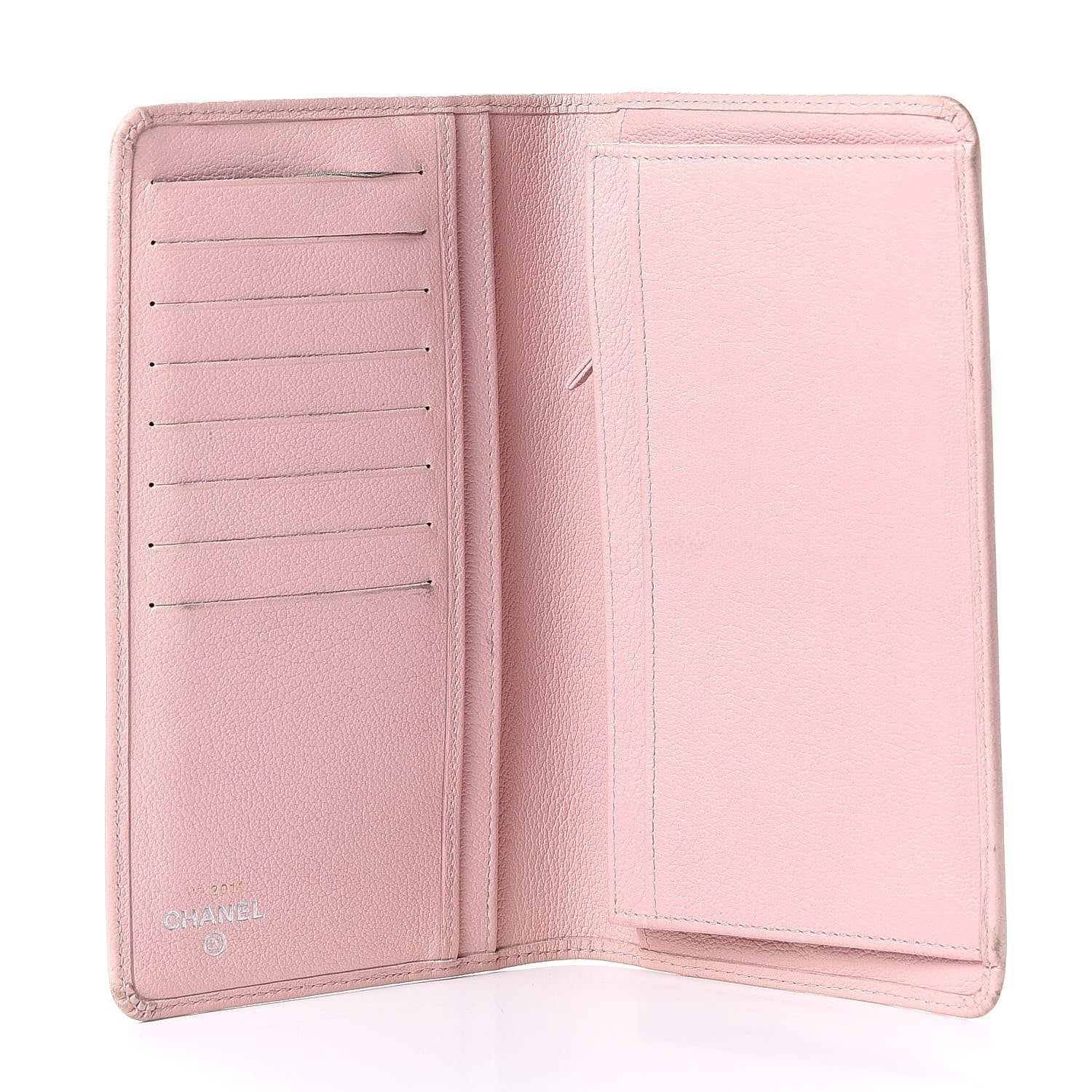 Chanel Goatskin Camellia Yen Wallet Pink 5 of 9