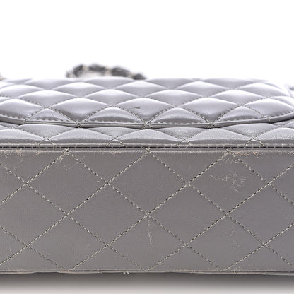 Chanel Lambskin Quilted Medium Double Flap Grey 19 of 21