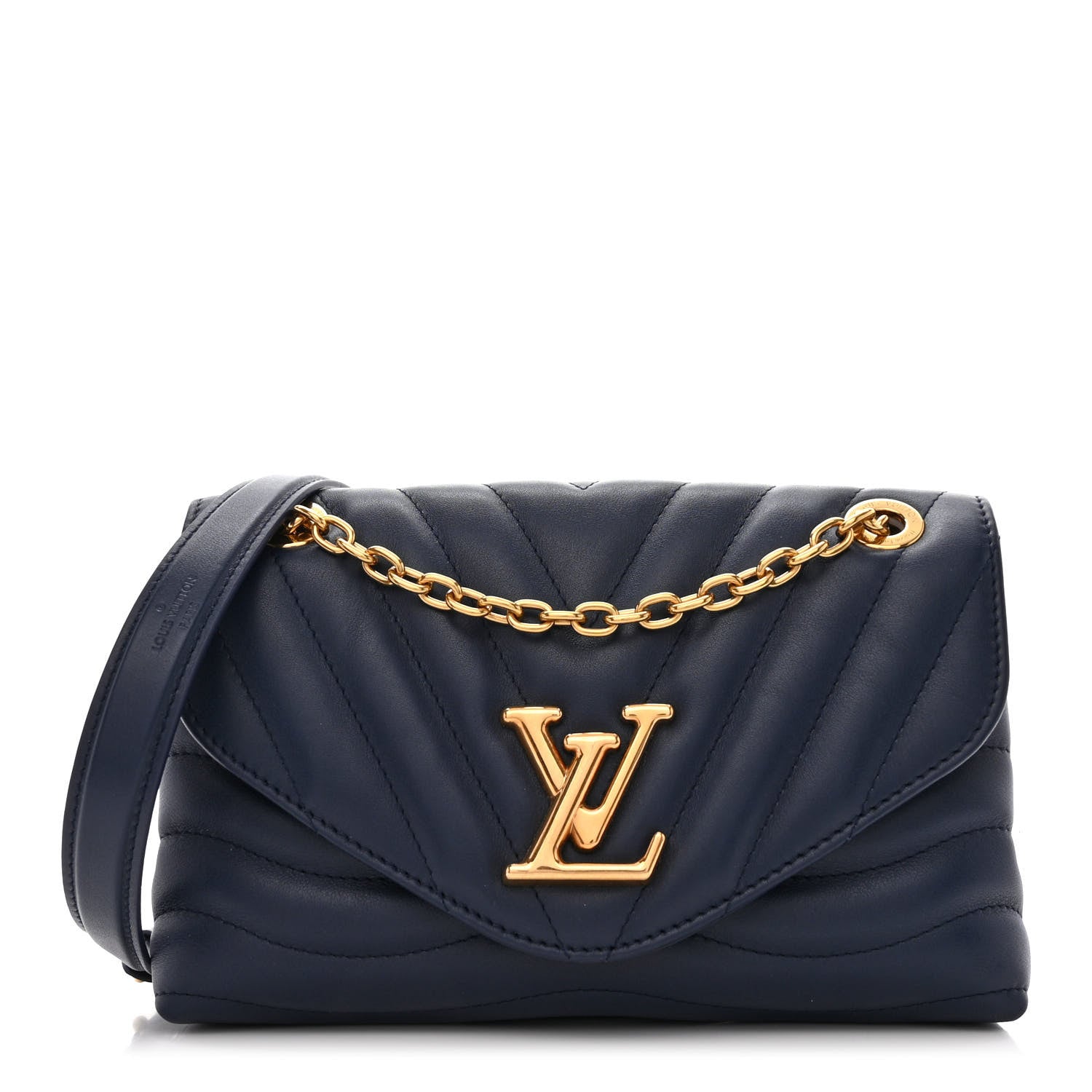 Louis Vuitton Calfskin New Wave Chain Bag MM NM Bleu Nuit 1 of 9