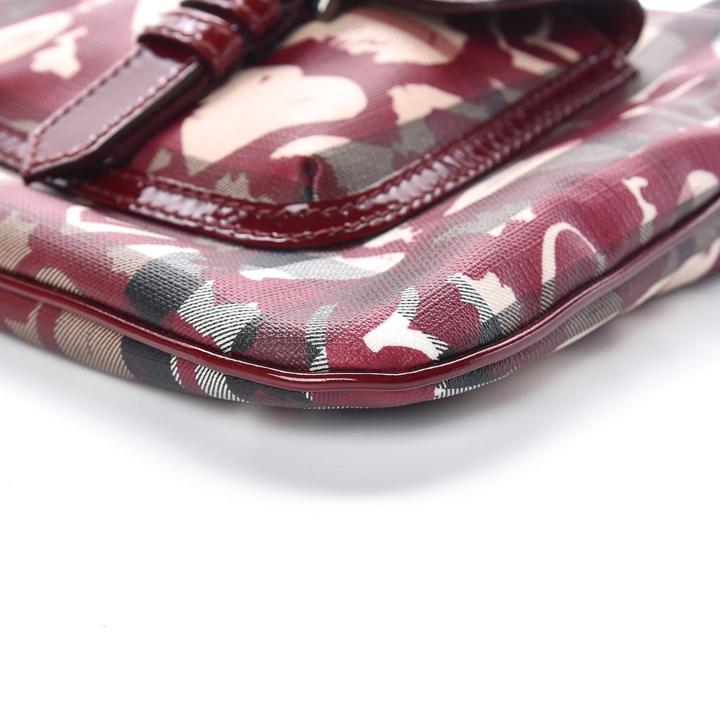 Nova Check Heart Crossbody Clutch Bag Berry Red