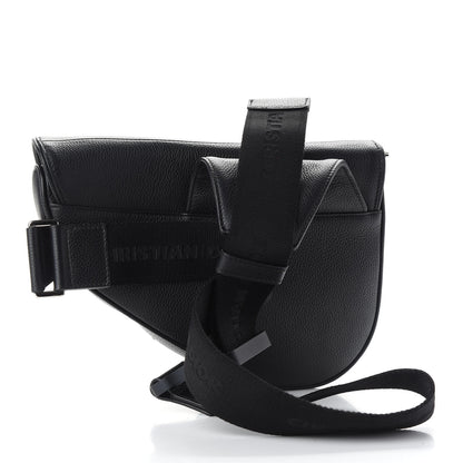 Christian Dior Grained Calfskin Kim Jones Saddle Bag Black 3 of 9