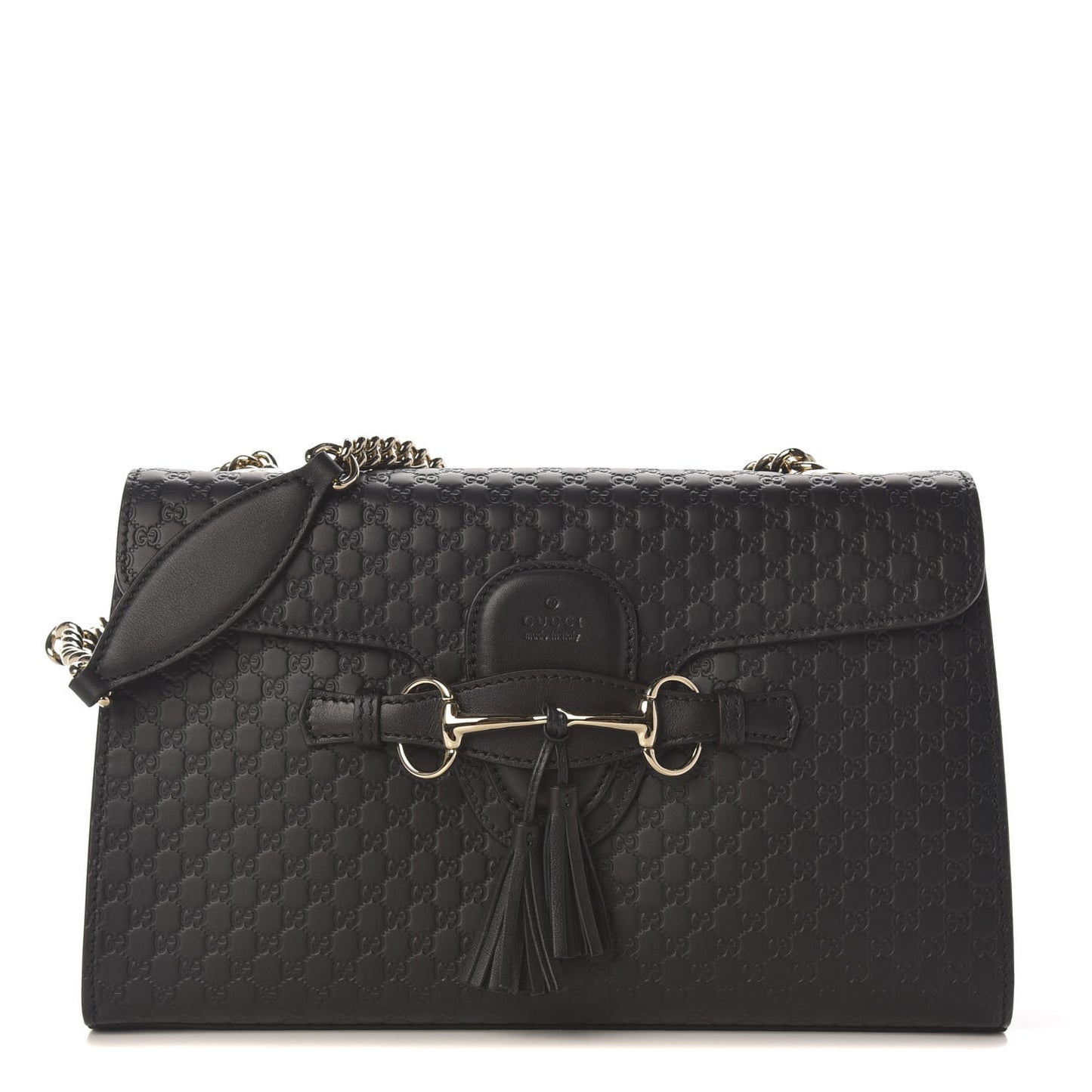 Microguccissima Medium Emily Chain Shoulder Bag Black