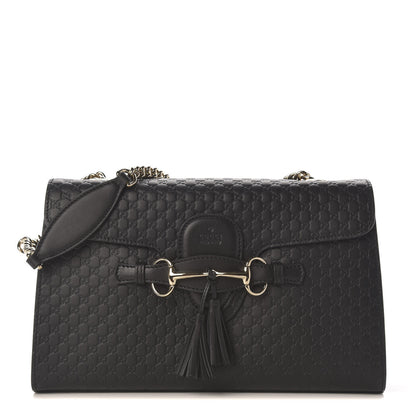 Gucci Microguccissima Medium Emily Chain Shoulder Bag Black 1 of 10