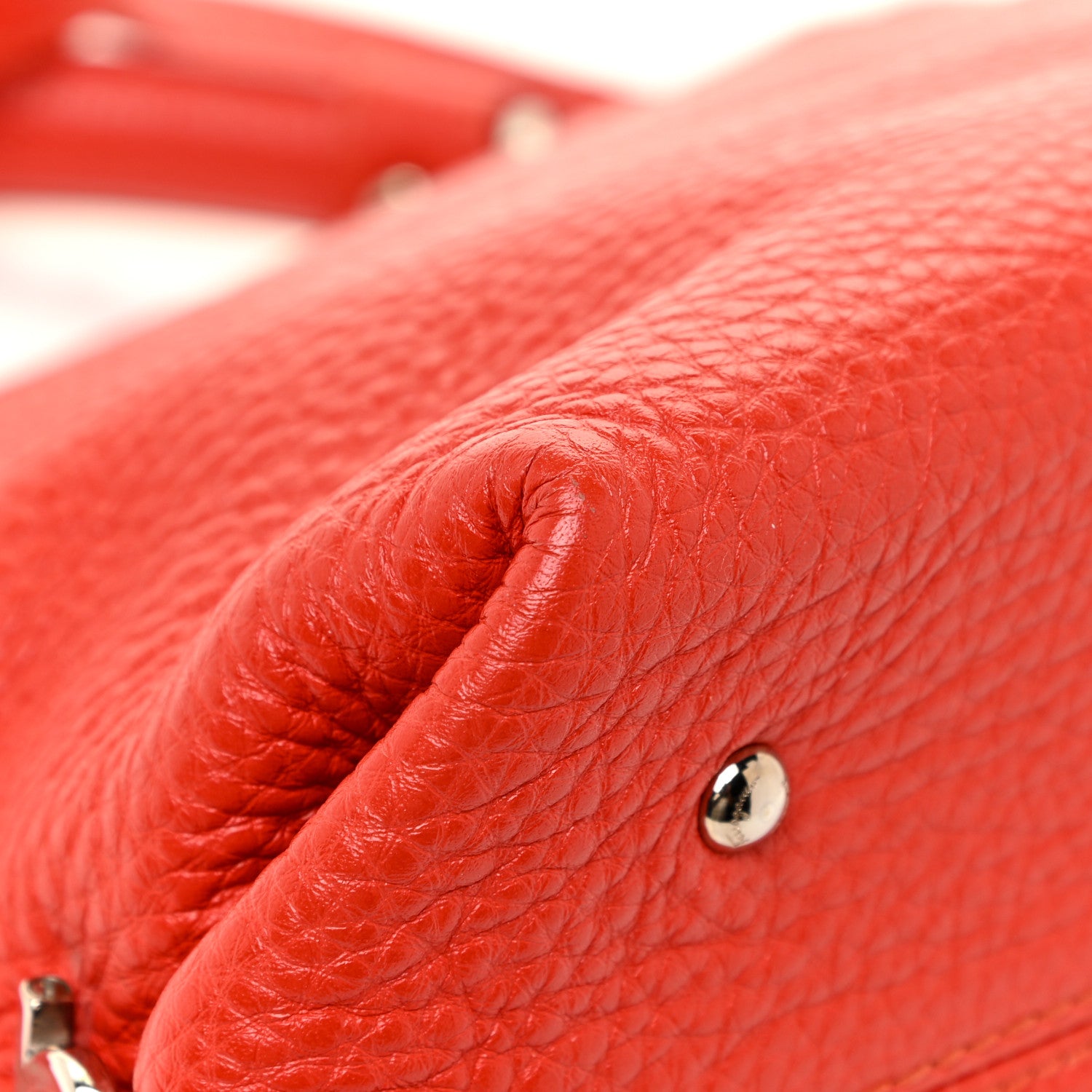 Salvatore Ferragamo Grained Calfskin Sofia Satchel Red 12 of 21