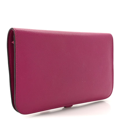Hermes Evercolor Dogon Duo Wallet Rose Pourpre 4 of 13