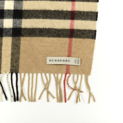 Burberry Cashmere Giant Check Fringe Scarf Camel 3 of 6