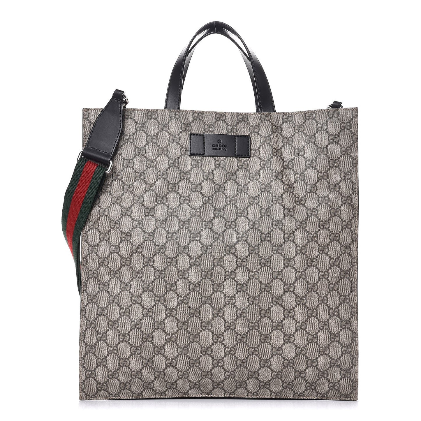 Soft GG Supreme Monogram Web Vertical Tote Black