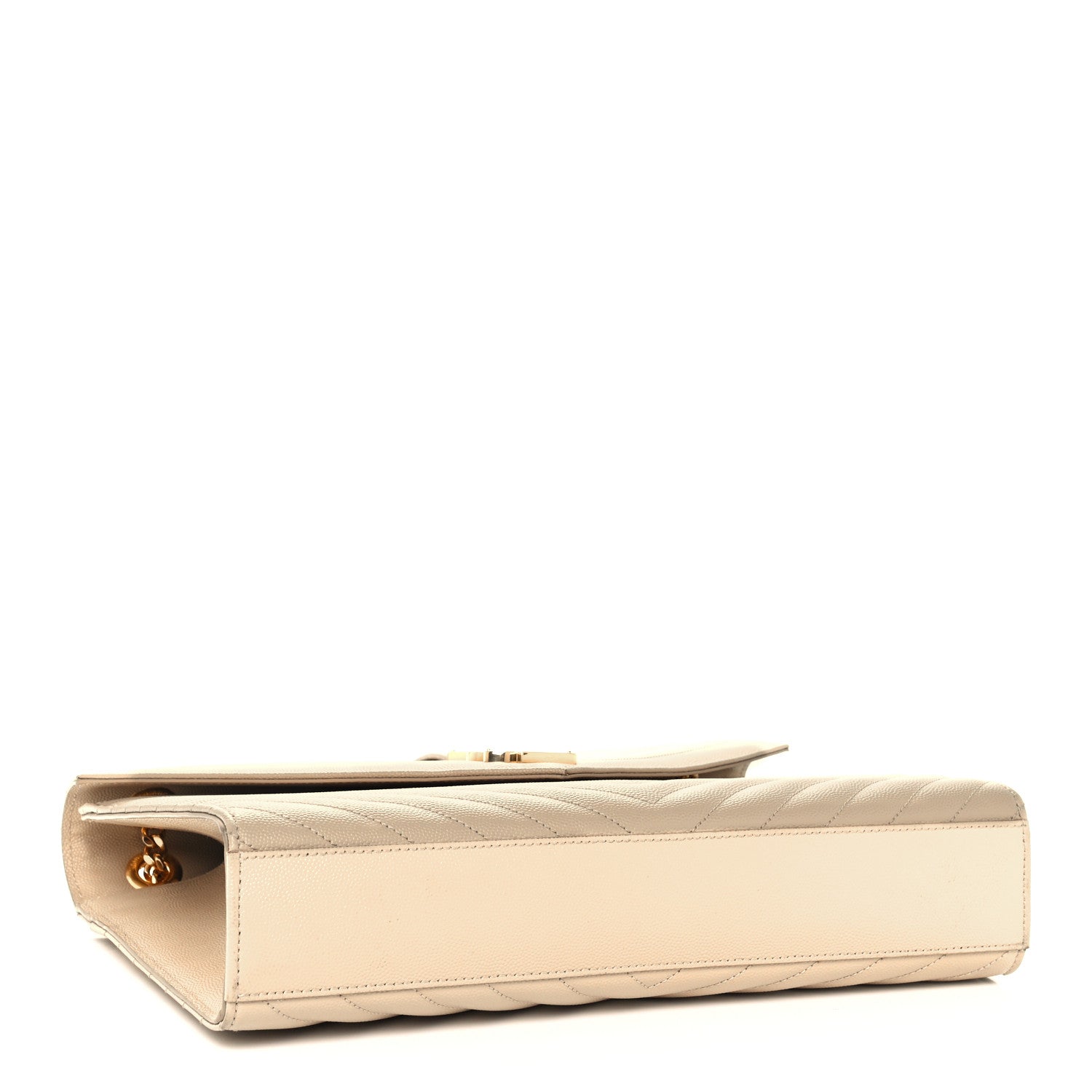 Saint Laurent Grain De Poudre Matelasse Chevron Large Monogram Satchel Nude Powder 4 of 11