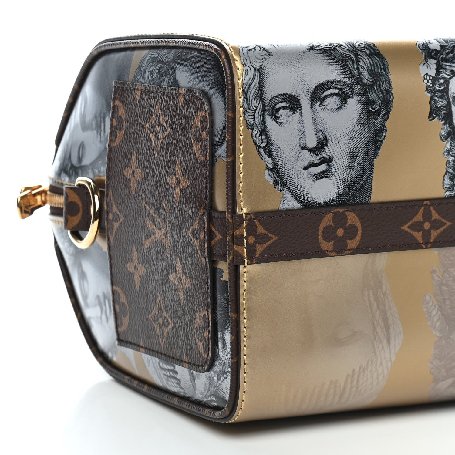 Louis Vuitton X FORNASETTI Calfskin Fornasetti Speedy Bandouliere 25 Gold 5 of 8