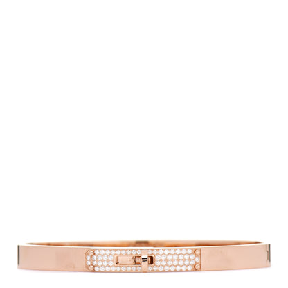 Hermes 18K Rose Gold Diamond PM Kelly Pave Bracelet SH 1 of 5