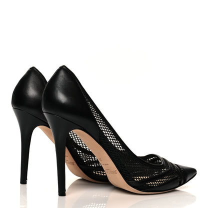 Jimmy Choo Mesh Calfskin Pointy Toe Romy 100 Pumps 39 Black 4 of 7